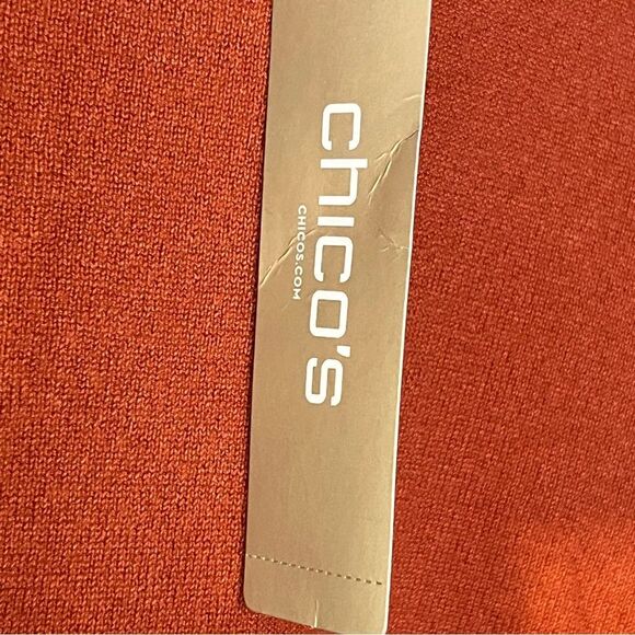 Chico’s Orange Rayon Long Sleeve Top NWT - Picture 5 of 8